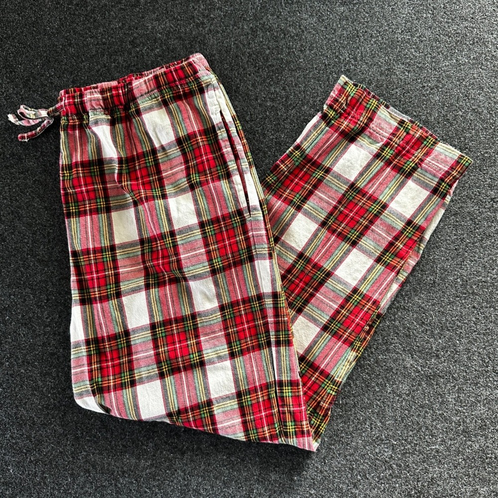Hanna Andersson Womens Flannel Pajama Pants Red Plaid Holiday Cotton Large
